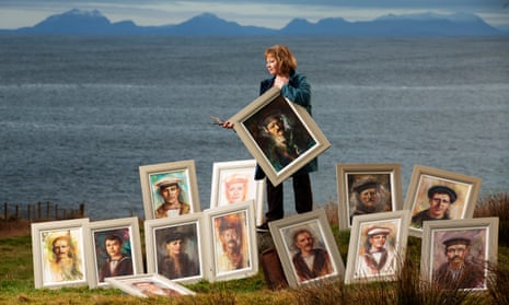 Margaret Ferguson with some of her portraits