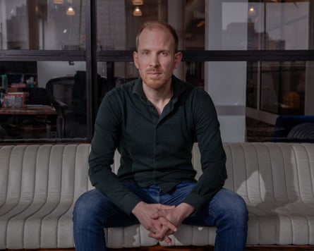 Rutger Bregman poses for a portrait at his offices located at 107 Grand Street in Soho on Monday afternoon.
(Natalie Keyssar for The Guardian)