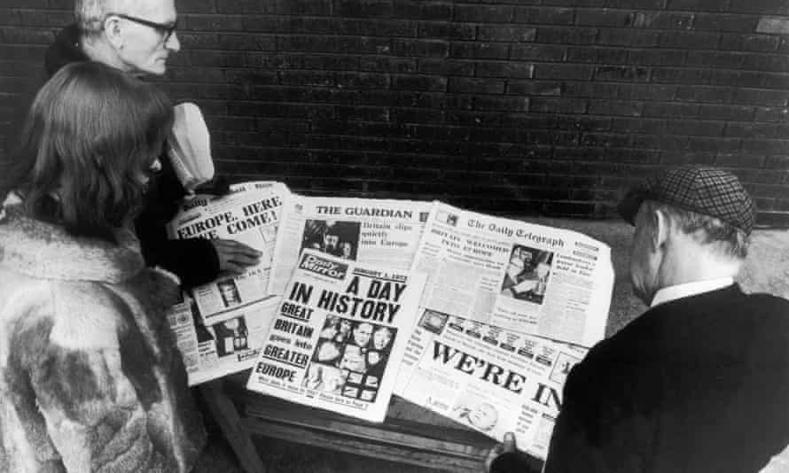 English newspapers announce the UK’s entry into the EEC, 1 January 1973.