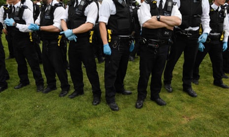 police with gloves