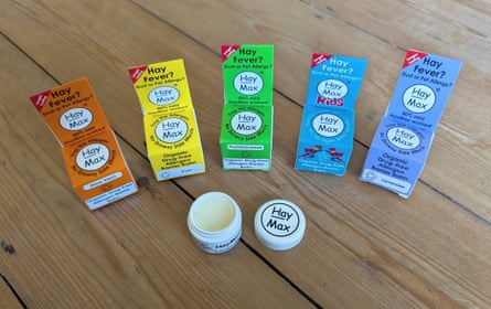 Five boxes of HayMax barrier balm hay fever relief