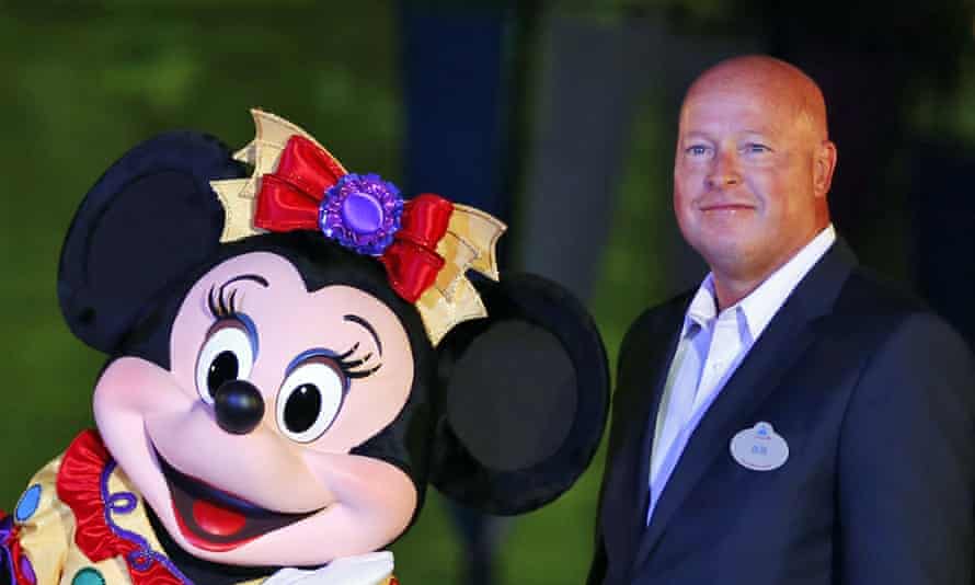 New Disney CEO Bob Chapek, right.
