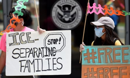 A protest outside the headquarters of Ice in Washington in June last year.