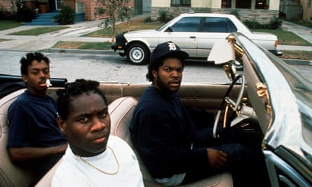 Street life … from left: Dedrick D Gobert, Baldwin C Sykes aIce Cube in Boyz N the Hood, 1991.