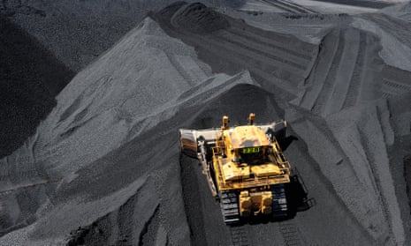 Coal is stockpiled in Gladstone, Queensland, Australia
