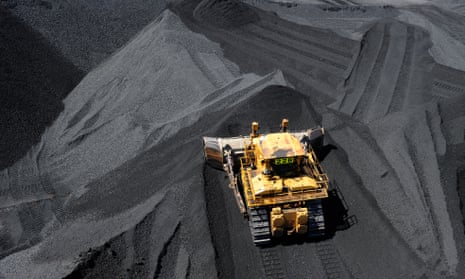 A truck in a coal mine.