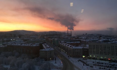 Murmansk during a 40-day polar night