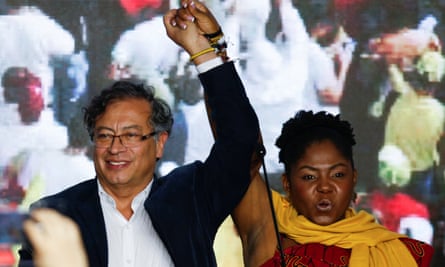Colombian presidential candidate Gustavo Petro of the Historic Pact coalition and vice-presidential candidate Francia Márquez.
