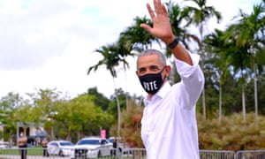 Obama at a rally in Miami on Saturday. On Tuesday he spoke in Orlando and said: ‘We can’t afford four more years of this. We cannot afford this kind of incompetence and disinterest.’