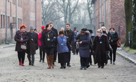 Auschwitz-Birkenau survivors visit the site last month on the 71st anniversary of liberation.