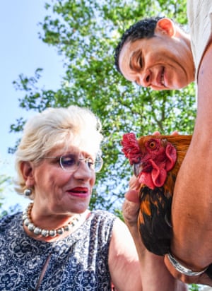Corinne Fesseau (right), Mauriceâs owner, talks to a woman in Rochefort, western France.