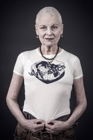 Vivienne Westwood models the Save The Arctic t-shirt