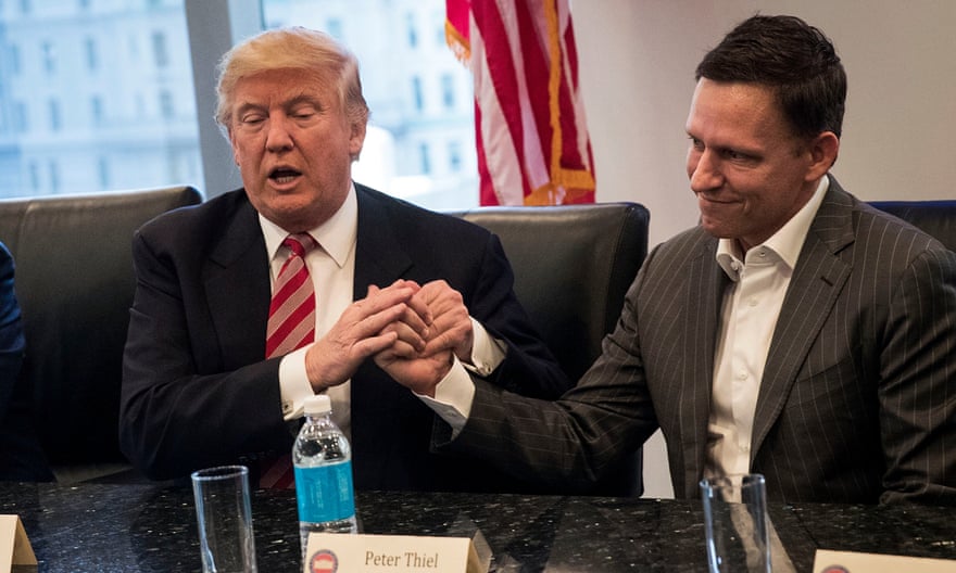 Donald Trump with Peter Thiel, one of his key Silicon Valley supporters.