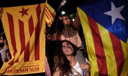Supporters of Catalonian independence demonstrate in Barcelona in 2015.