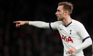 Christian Eriksen in action for Tottenham during the FA Cup third-round replay against Middlesbrough on 14 January 2020.