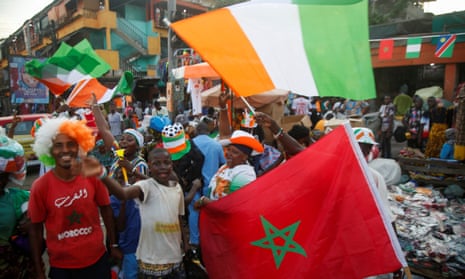 Ivory Coast and Morocco fans in Abidjan, Ivory Coast
