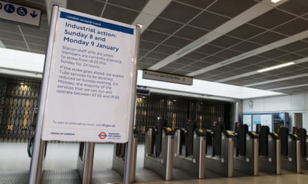 Blackfriars tube station closed due to the 24-hour strike.