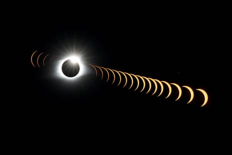 a composite image showing a solar eclipse