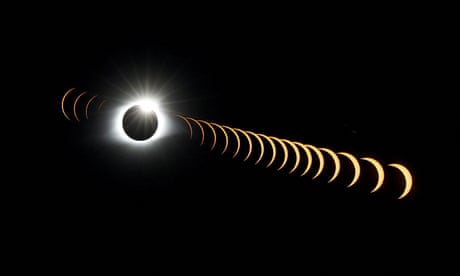 a composite image showing a solar eclipse