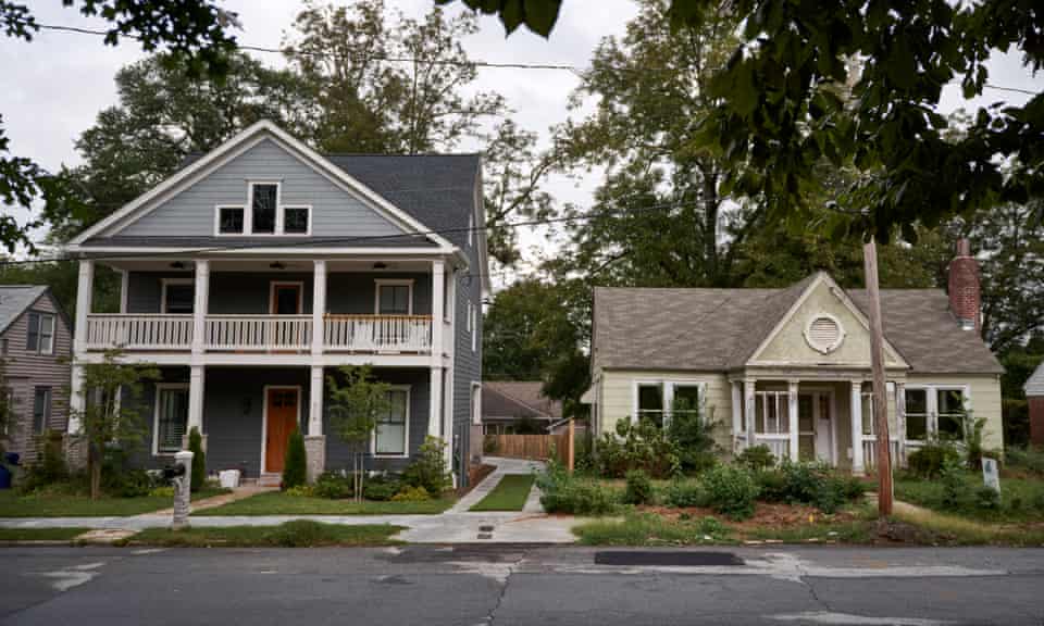 Modern houses next to older homes in Old Fourth Ward, Atlanta, GA