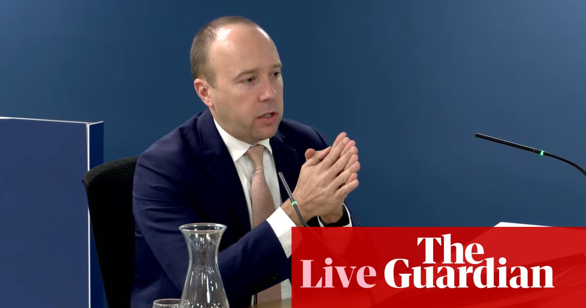 NHS was ‘within hours’ of running out of gowns during pandemic, Hancock tells Covid inquiry – as it happened