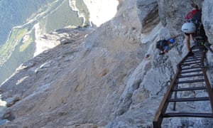 The 1km drop on Francesco Berti via ferrata.