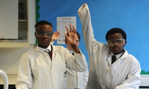 boys in science class