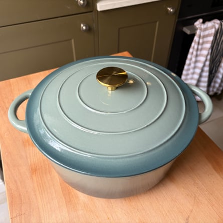 John Lewis Cast Iron Round Casserole in Ombre Green, 24cm version.