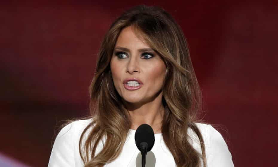 Melania Trump speaks at the Republican national convention in Cleveland in July.