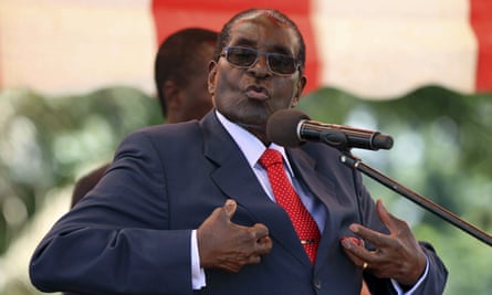 Zimbabwe president Robert Mugabe addressing his Zanu-PF party.