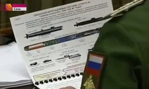 Plans for a secret Russian nuclear torpedo, shown during a TV broadcast.