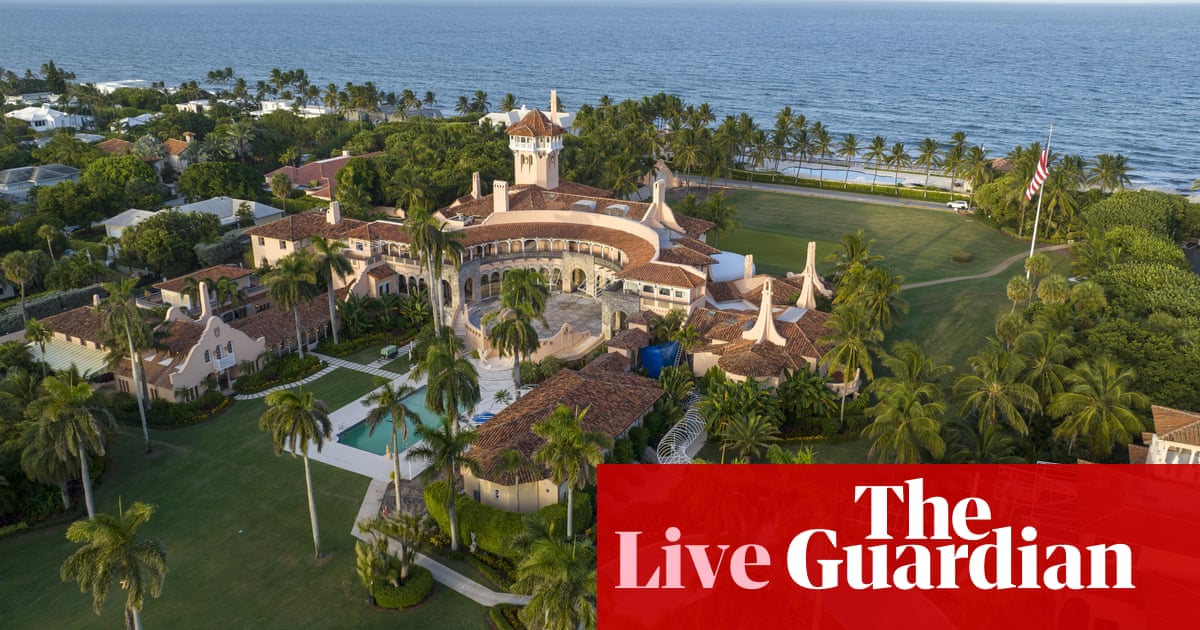 Trump lawyers and DoJ renew battle over documents seized from Mar-a-Lago – live – The Guardian US