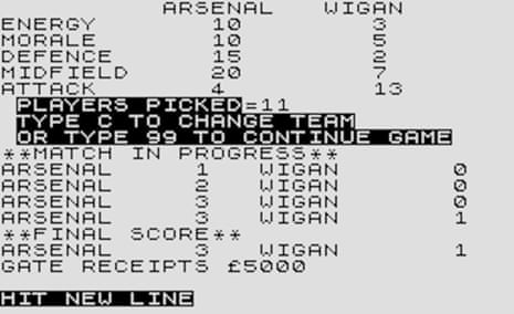 Football Manager on the ZX81.