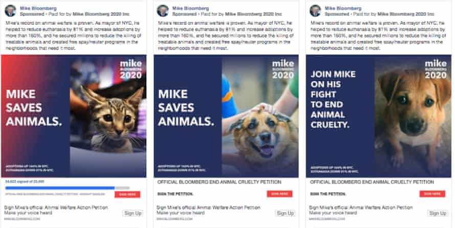 Mike Bloomberg is also running Facebook ads about imperiled and adorable animals.