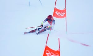 Winter Olympics day 16: GB in women’s curling final; men’s ice hockey – live! | Sport 3 Mikaela Shiffrin attacks the course in the USA’s first-round win.
