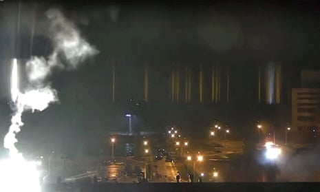 Surveillance camera footage shows a flare landing at the Zaporizhzhia nuclear power plant during shelling in Enerhodar, Zaporizhia Oblast, Ukraine March 4, 2022 THIS IMAGE HAS BEEN SUPPLIED BY A THIRD PARTY. MANDATORY CREDIT. NO RESALES. NO ARCHIVES. REFILE - ADDITIONAL CAPTION INFORMATION