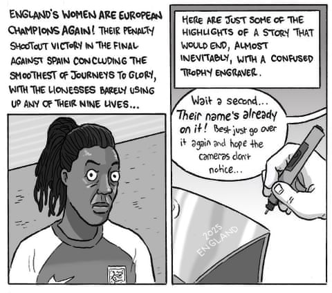 England win the Euros – a cartoon by David Squires, panel 1