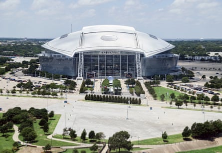 An exterior shot of AT&T Stadium near Dallas, Texas.