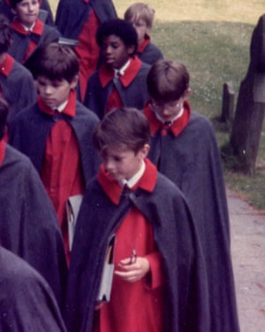 David Lammy (back of shot) at The King’s School, Peterborough, with his friend James (front of shot).