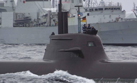 A German submarine takes part in a Nato exercise in the North Sea off Norway. The alliance has been intercepting more Russian planes over the Black, Baltic and Norwegian seas, Stoltenberg said.