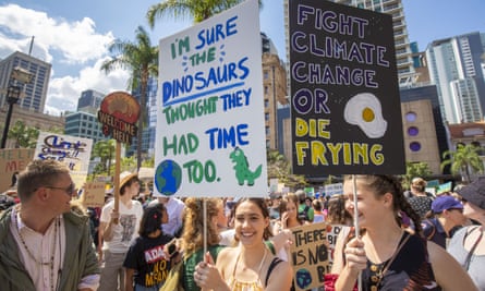 Marchers brought their signs – and sense of humour – to the Brisbane march.