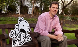 Jeff Kinney and his character Greg Heffley from the Diary of a Wimpy Kid books.