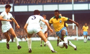 Pelé, pictured against Bulgaria at the 1966 World Cup, moved as if running through a different kind of air.
