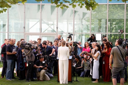 Sussan Ley holds a press conference after the Liberal leadership vote