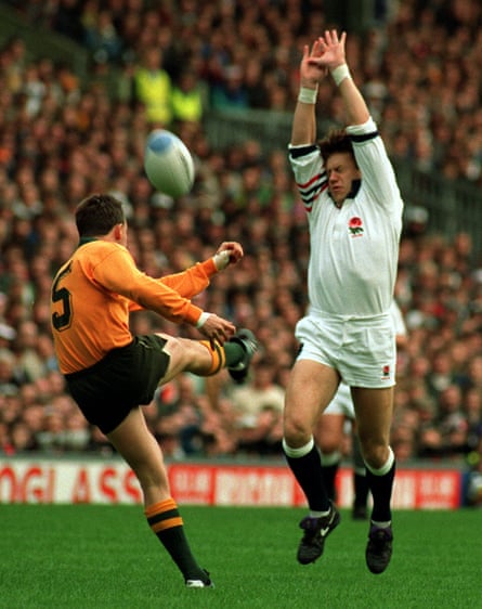 Simon Halliday attempts to take the ball from John Eagles