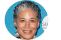 a woman smiling