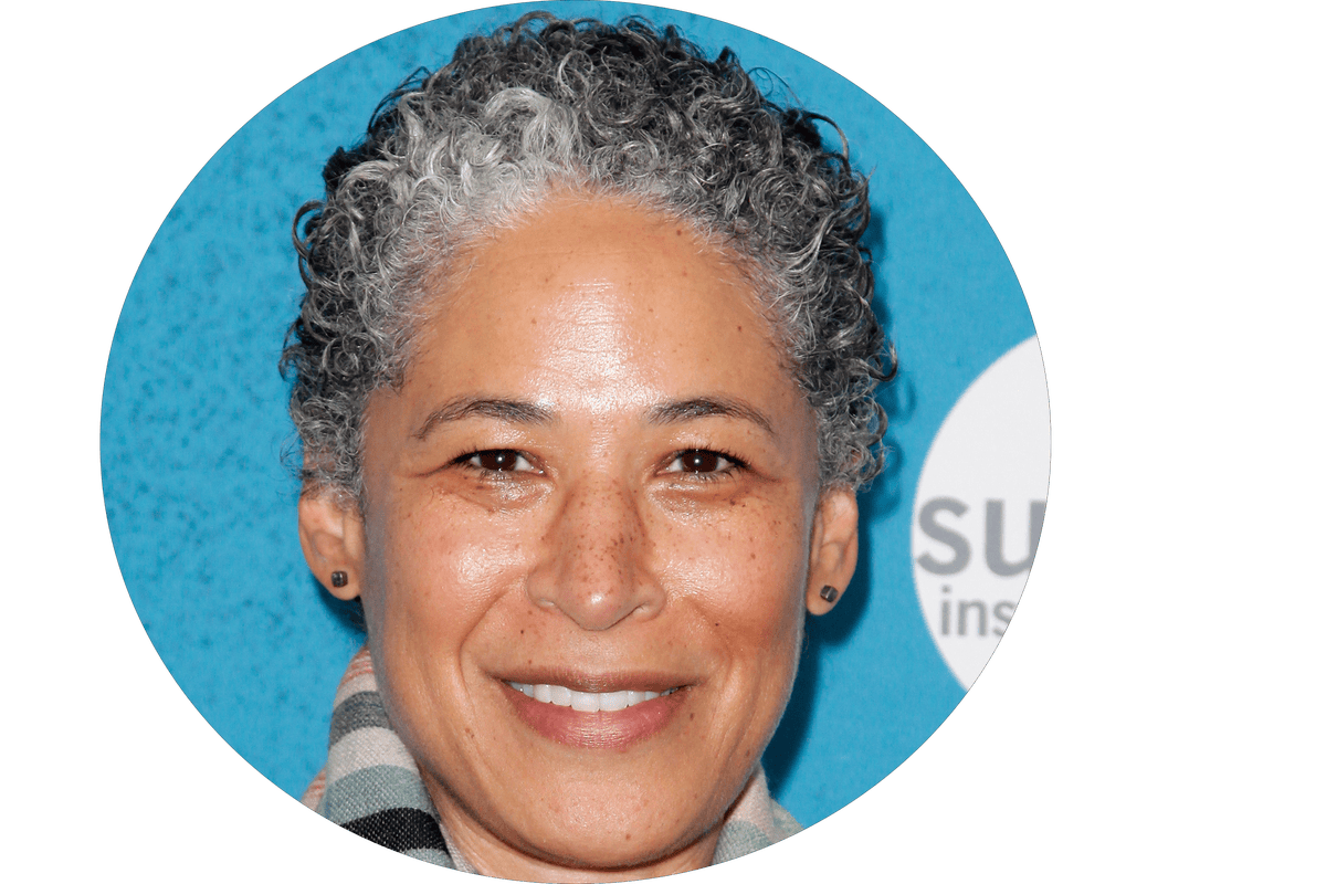 a woman smiling
