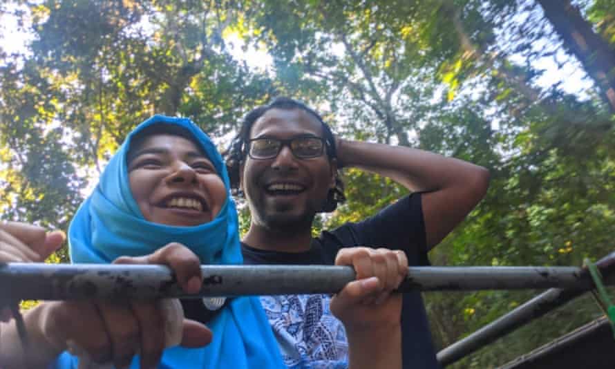 'We are so happy just to be together' ... Namerah and Farhan visiting a tea garden in Bangladesh.