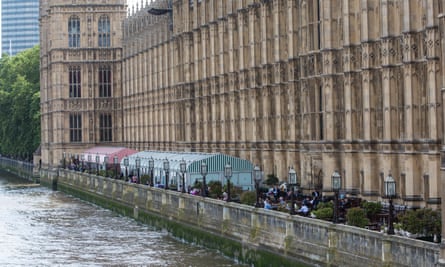 The terrace of the Houses of Parliament.