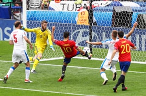 Fabregas clears off the line.